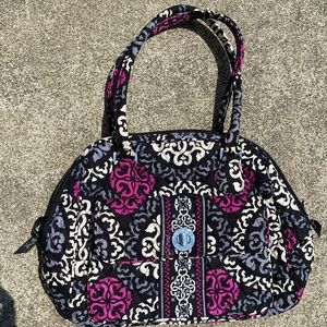 Vera Bradley Turn Lock Satchel Canterberry Magenta